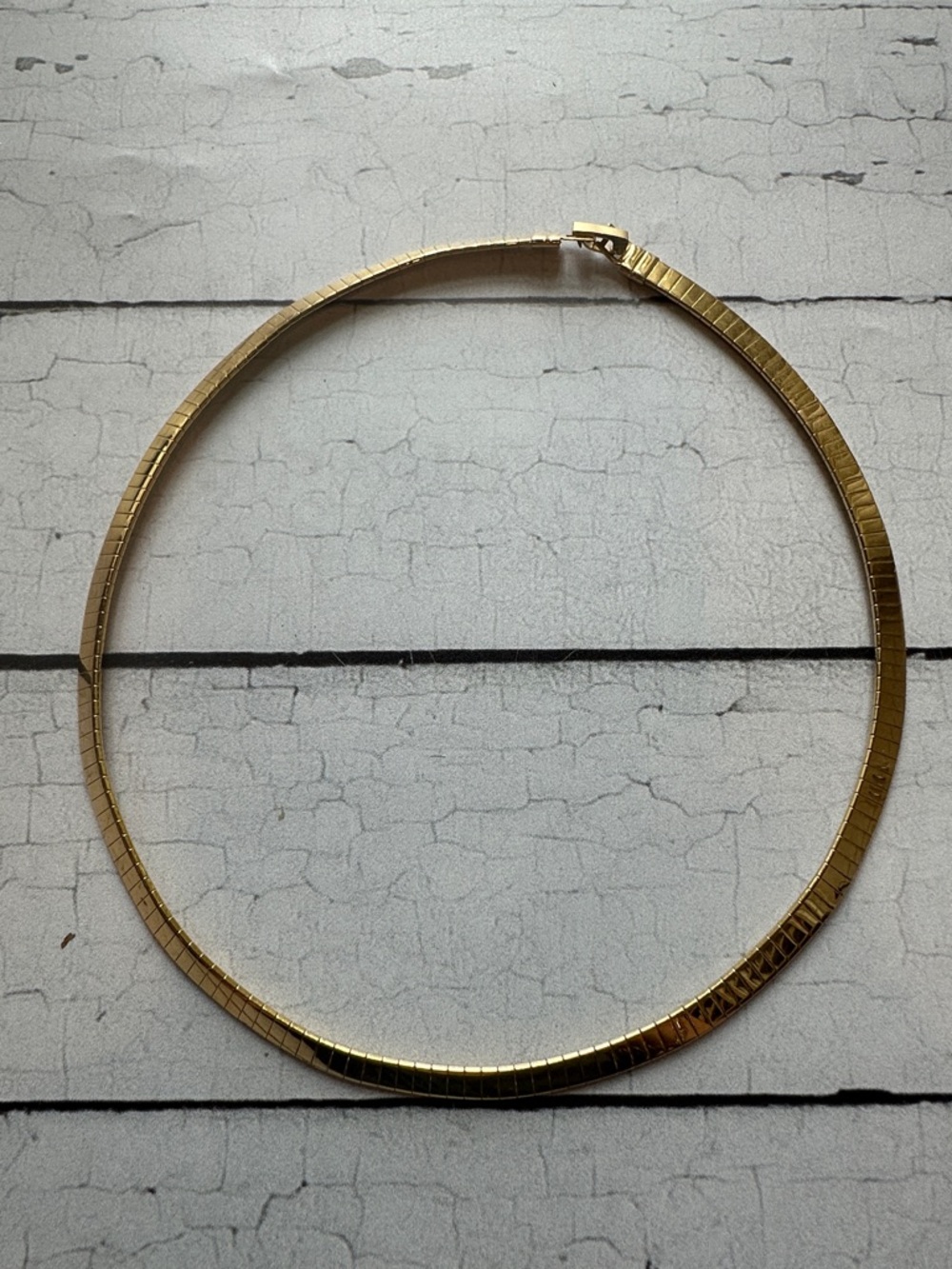 Gold Herringbone Choker Necklace - Women's Jewelry